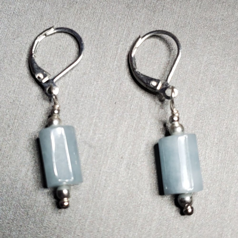 Handcrafted Genuine Aquamarine & Sterling Silver Earrings